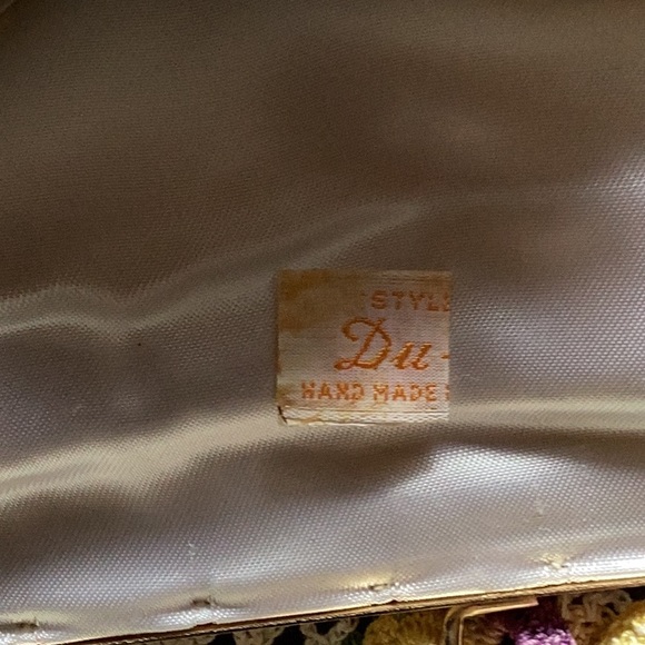 Vintage 1960’s Du Val clutch/handbag. Brass details. Made in Hong Kong - Picture 4 of 8